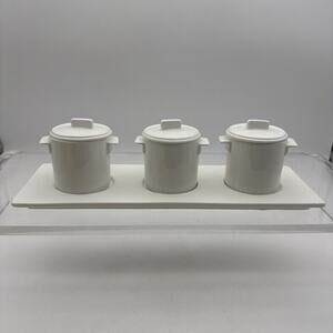 Maxwell & Williams White Basics 7 pc Relish Set Condiment Mustard Ketchup Relish